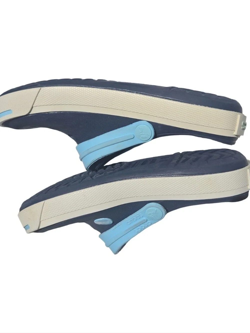 CROCS Kids Navy and Light Blue Classic Clog Water Clogs Slip-on Vacation Pool